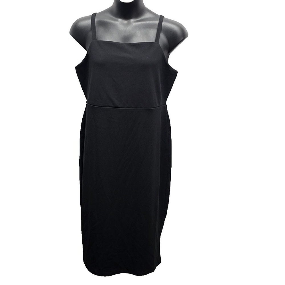 NWT Torrid Midi Wedding Crepe Hi‎ Neck Dress Deep Black sz 1